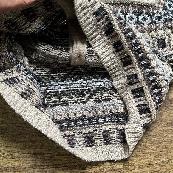 Vintage Fair Isle Cabincore Grandpa Grandma Neutral Cozy Oversized Cardigan M - Picture 13 of 14